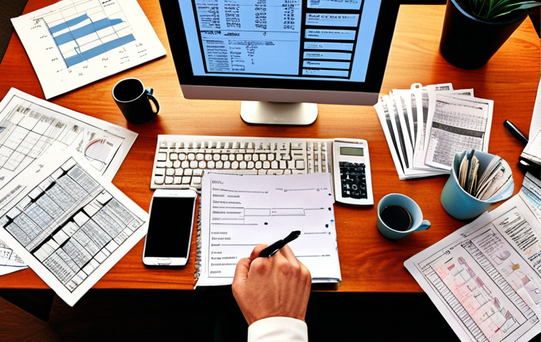 A professional tax advisor, focused yet slightly overwhelmed, at a cluttered desk overflowing with diverse, messy client documents – crumpled receipts, handwritten notes, and various digital screens showing complex, abstract data. Behind them, a pristine, almost ethereal academic textbook illustration of neat tax code diagrams contrasts sharply with the chaotic, human-centric reality of the foreground. The scene emphasizes the struggle and triumph of applying theoretical knowledge to unpredictable real-world client situations, capturing the "abstract art" of financial records and the unpredictable nature of human behavior. Realistic, detailed, warm and slightly anxious lighting.