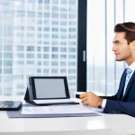 세무사와 법률 자문 - **Prompt 1: Financial Clarity and Guidance**
    "A diverse male financial advisor, impeccably dress...